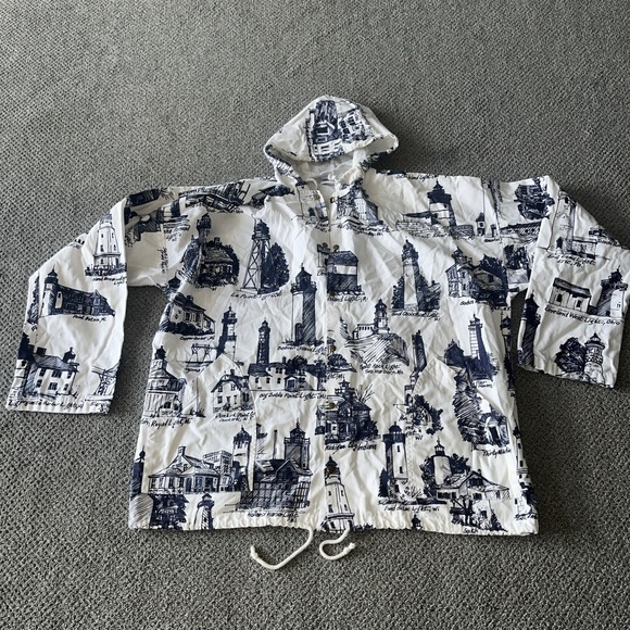 Vintage Michigan Rag Company CO Light House Jacket. XL. Hood Snaps Canvas
